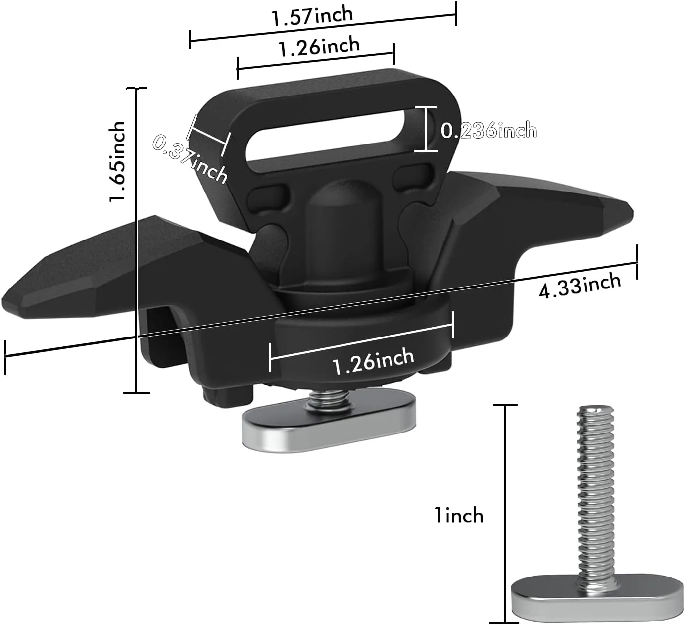 1007 Kayak Anchor Cleat Compatible with Kayak Track Light/Medium Duty Polymer Kayak Mount Track Kayak Low Profile Track Mount