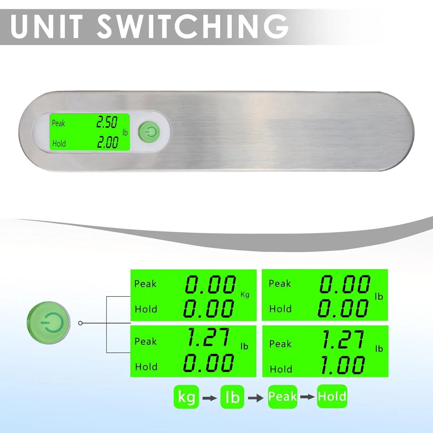 110lbs Archery Bow Scale for Draw Weight Digital Bow Scale with g/oz/kg/lb 4 Unit Conversions Luggage Scale for Traveling Bow Draw Weight Scale Recurve Bow Accessories (Silver   Hook   Strap)