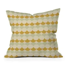 18" x 18" Colour Poems Retro Circular Pattern Outdoor Throw Pillow Cream - Deny Designs