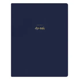 2023 Planner 8.5"x11" Weekly/Monthly Faux Leather Wirebound Navy - Ivory Paper Co
