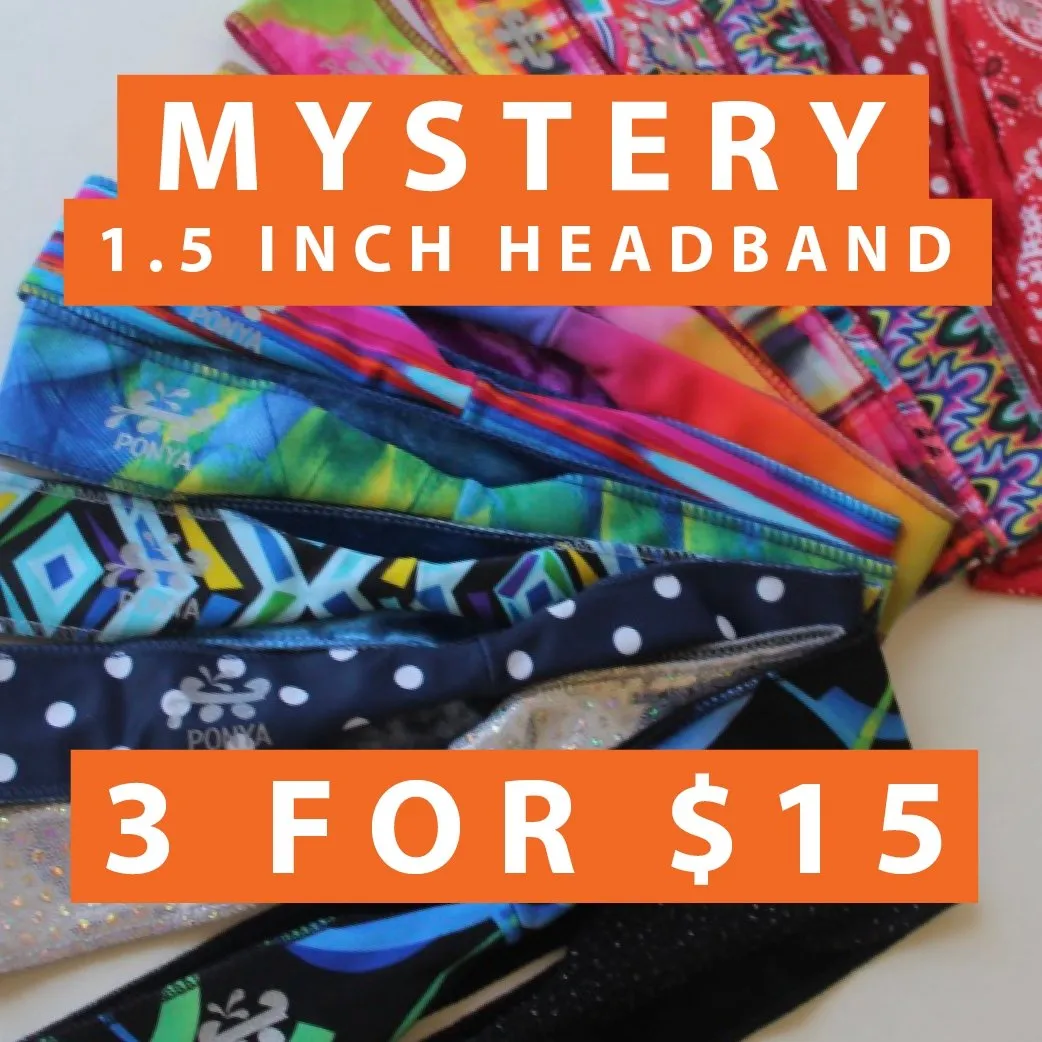 3 Pack 1.5"  Mystery Non-Slip Headband