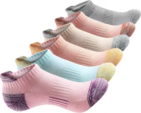 6 Pairs Breathable Ankle Socks, Mesh Low Cut Socks, Athletic Running Socks, Sports Tab Socks, Fits size 5-10