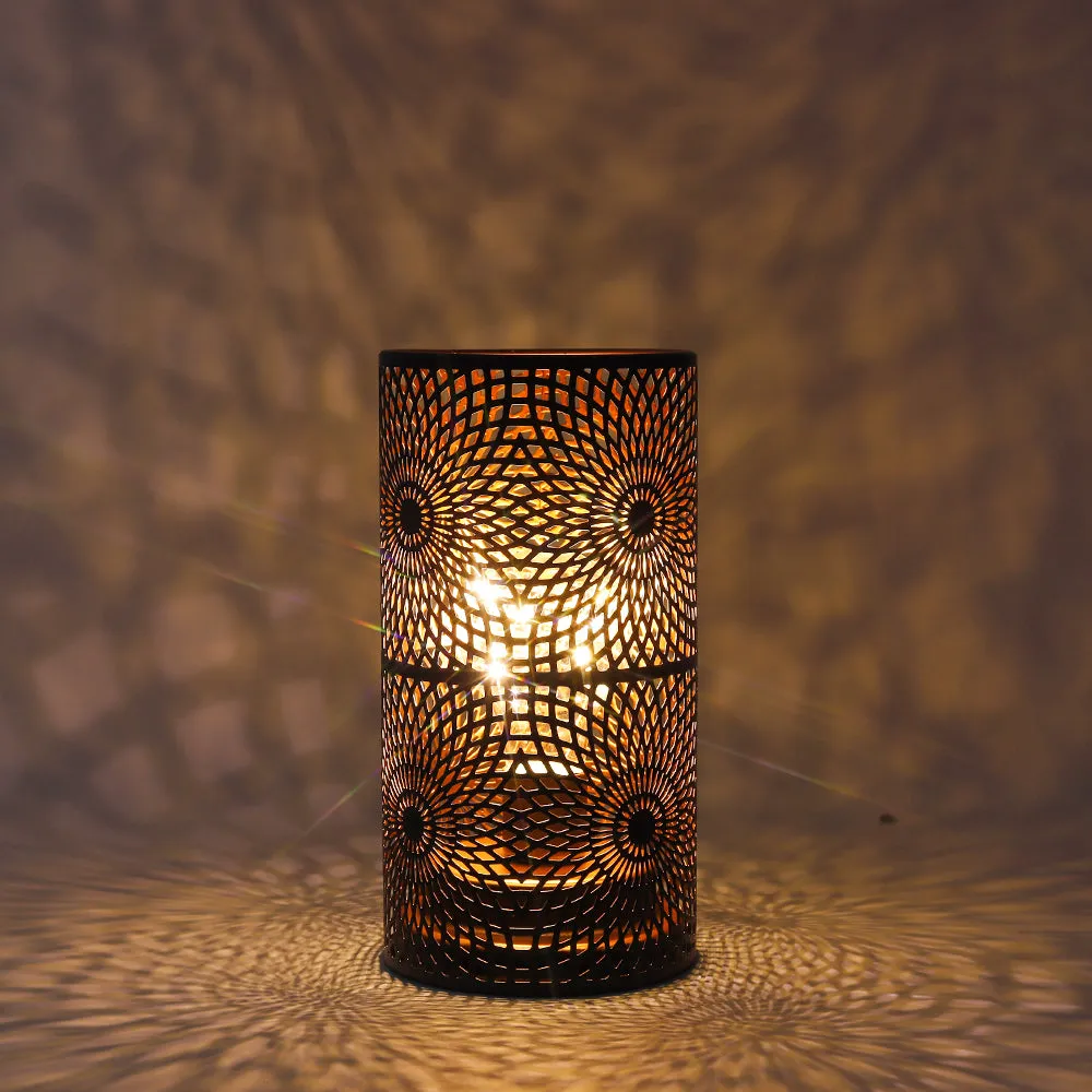 7.5"H Set of 2 Black Table Metal Lamp