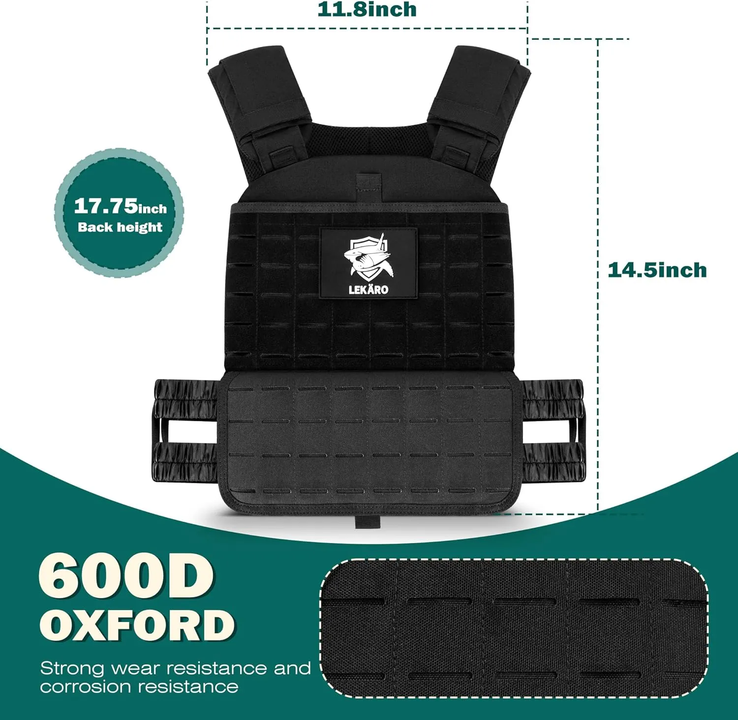 Adjustable Weighted Vest, Weights Vest for Women Men, Training Weight Workout Vests for Fitness,Training, Running, Jogging (Weight Vest Plates Not Included)