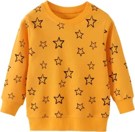 AMIYAN Toddler Boys Sweatshirts Cotton Long Sleeve Pullover Girls Crewneck Hoodies Tops Cartoon Sport Shirts for Kids 2-6Y