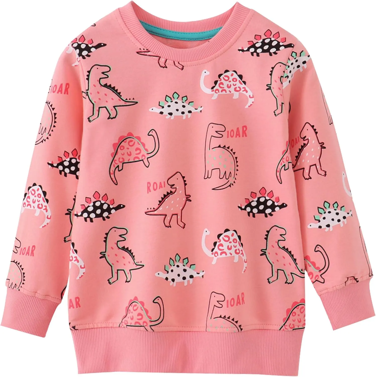 AMIYAN Toddler Boys Sweatshirts Cotton Long Sleeve Pullover Girls Crewneck Hoodies Tops Cartoon Sport Shirts for Kids 2-6Y