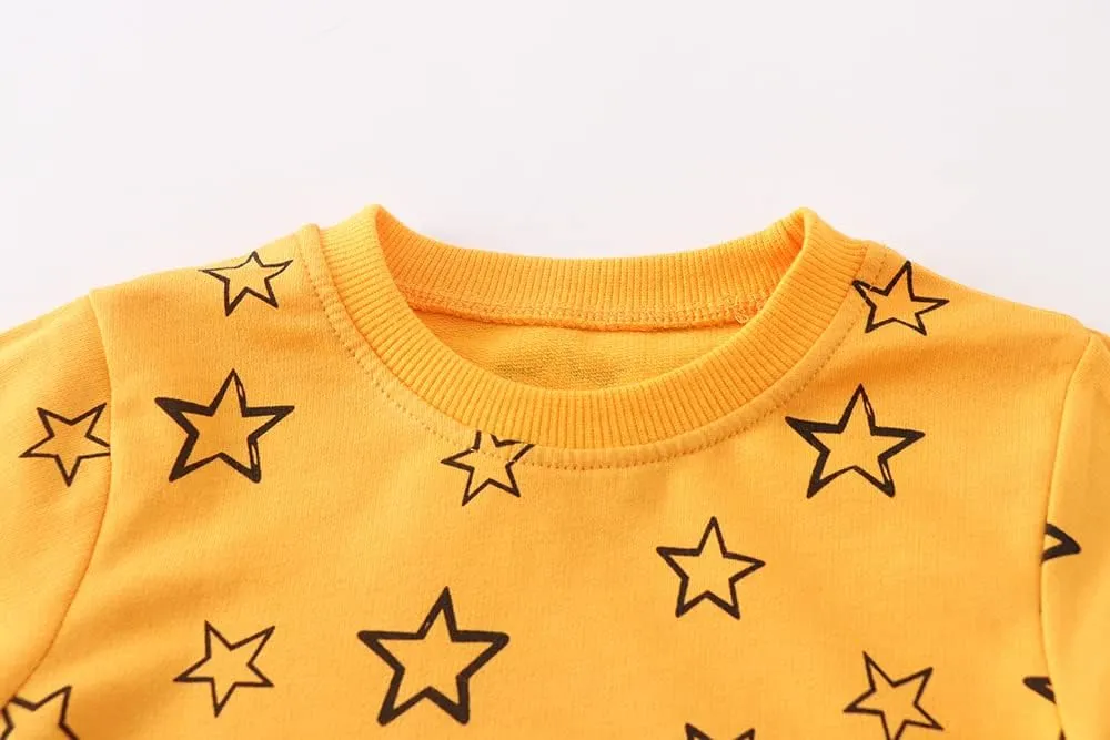 AMIYAN Toddler Boys Sweatshirts Cotton Long Sleeve Pullover Girls Crewneck Hoodies Tops Cartoon Sport Shirts for Kids 2-6Y