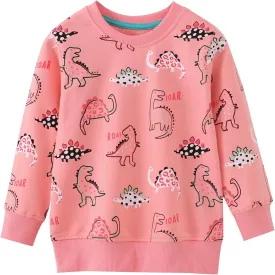 AMIYAN Toddler Boys Sweatshirts Cotton Long Sleeve Pullover Girls Crewneck Hoodies Tops Cartoon Sport Shirts for Kids 2-6Y