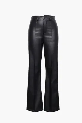Basic Faux Leather Trousers
