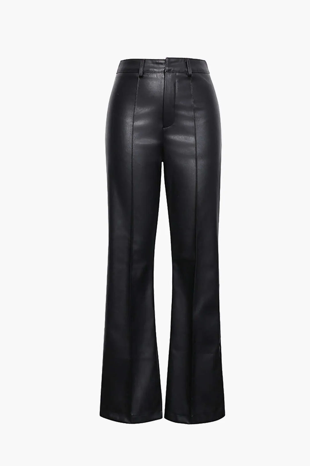 Basic Faux Leather Trousers