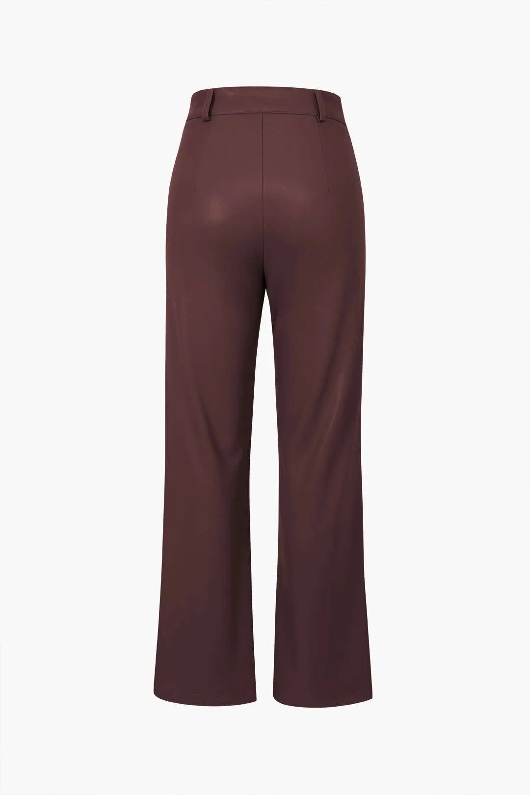 Basic Faux Leather Trousers