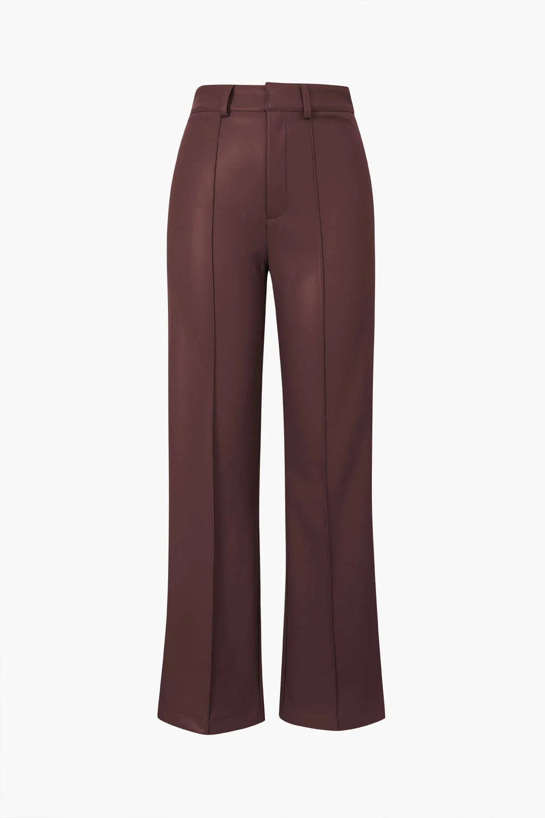 Basic Faux Leather Trousers