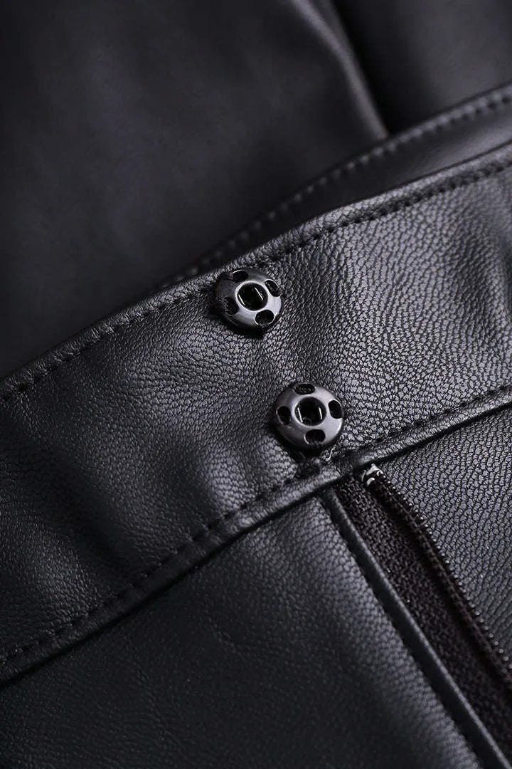 Basic Faux Leather Trousers