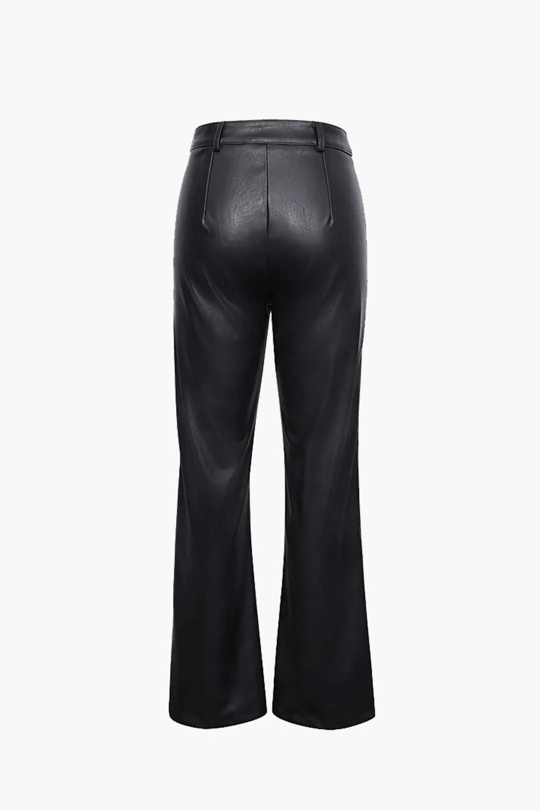 Basic Faux Leather Trousers