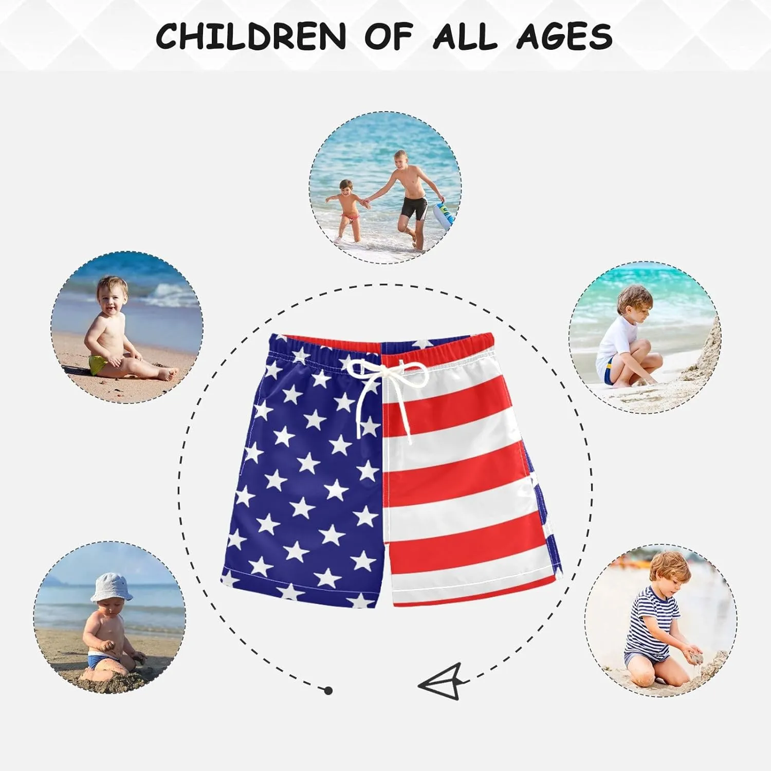 Board Shorts Boys Swim Trunks with Mesh Liner, Boys Toddler Swimsuit Swimwear, 2T