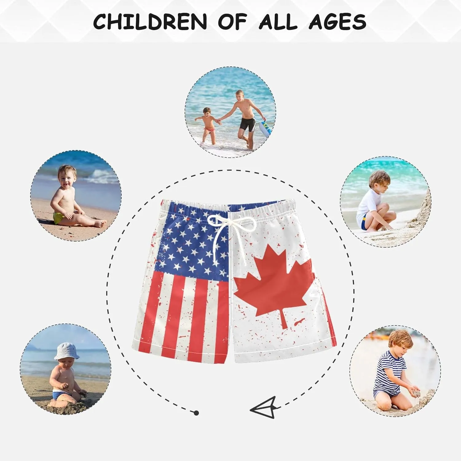 Board Shorts Boys Swim Trunks with Mesh Liner, Boys Toddler Swimsuit Swimwear, 2T