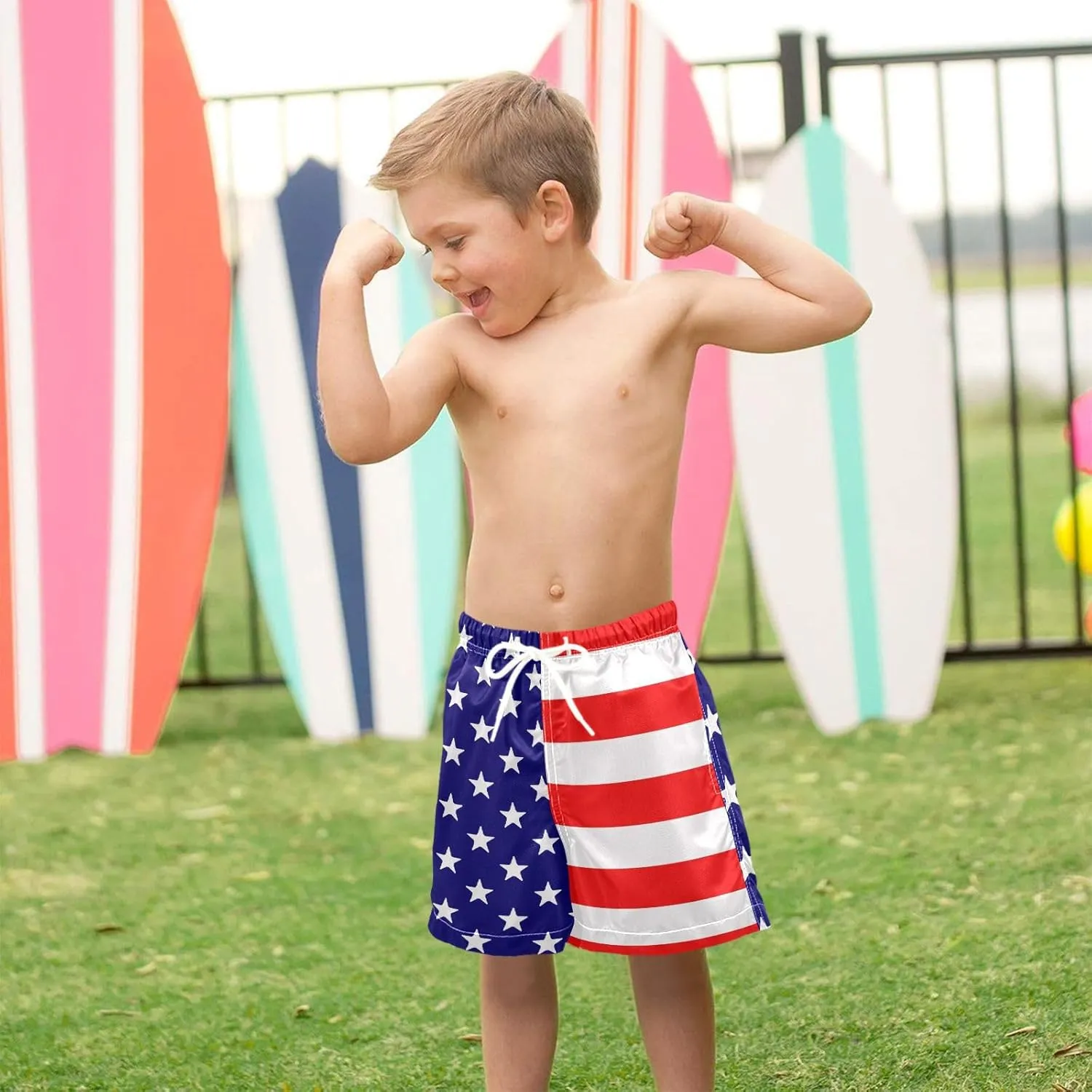 Board Shorts Boys Swim Trunks with Mesh Liner, Boys Toddler Swimsuit Swimwear, 2T