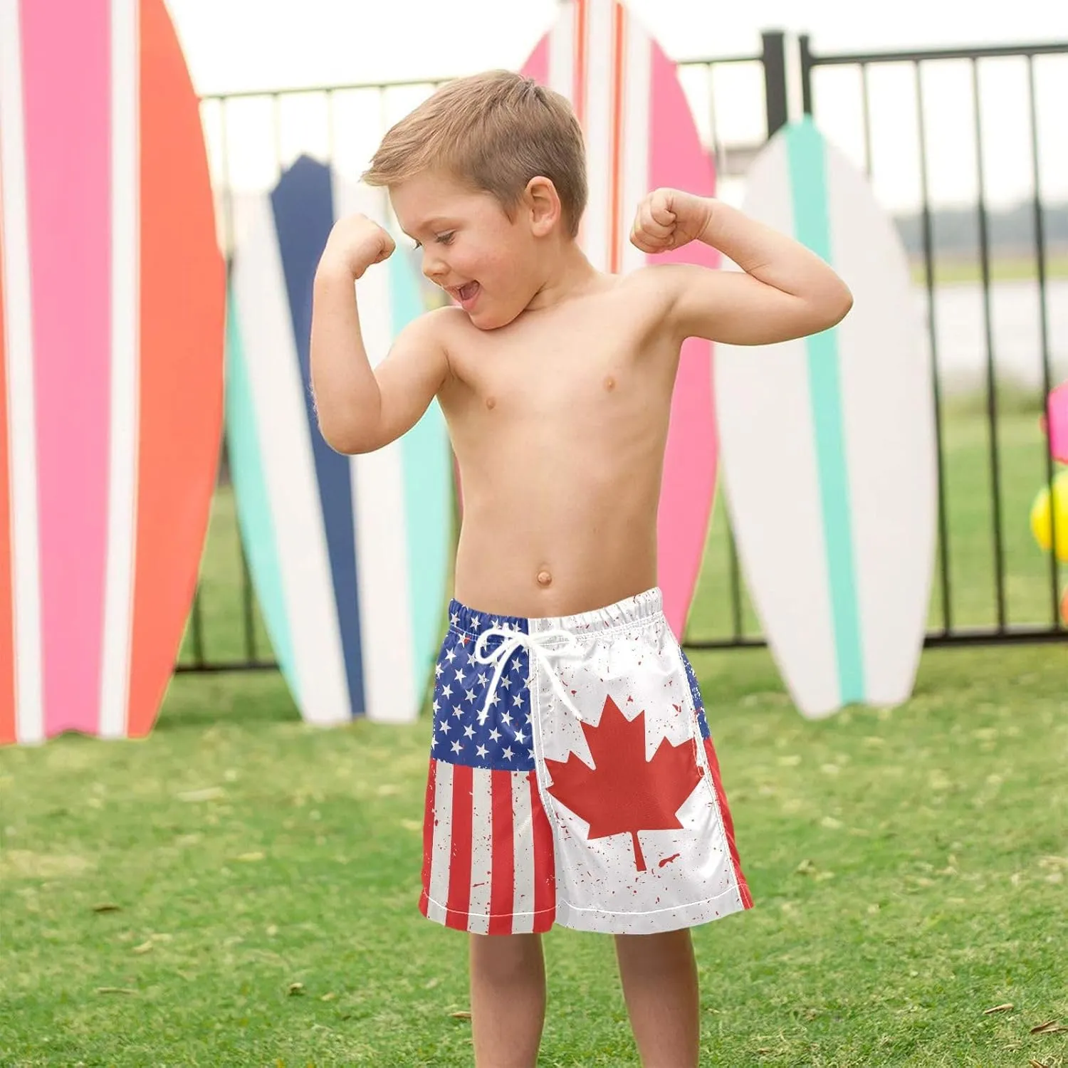 Board Shorts Boys Swim Trunks with Mesh Liner, Boys Toddler Swimsuit Swimwear, 2T