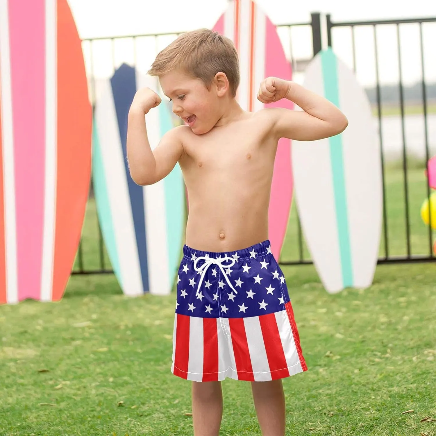 Board Shorts Boys Swim Trunks with Mesh Liner, Boys Toddler Swimsuit Swimwear, 2T