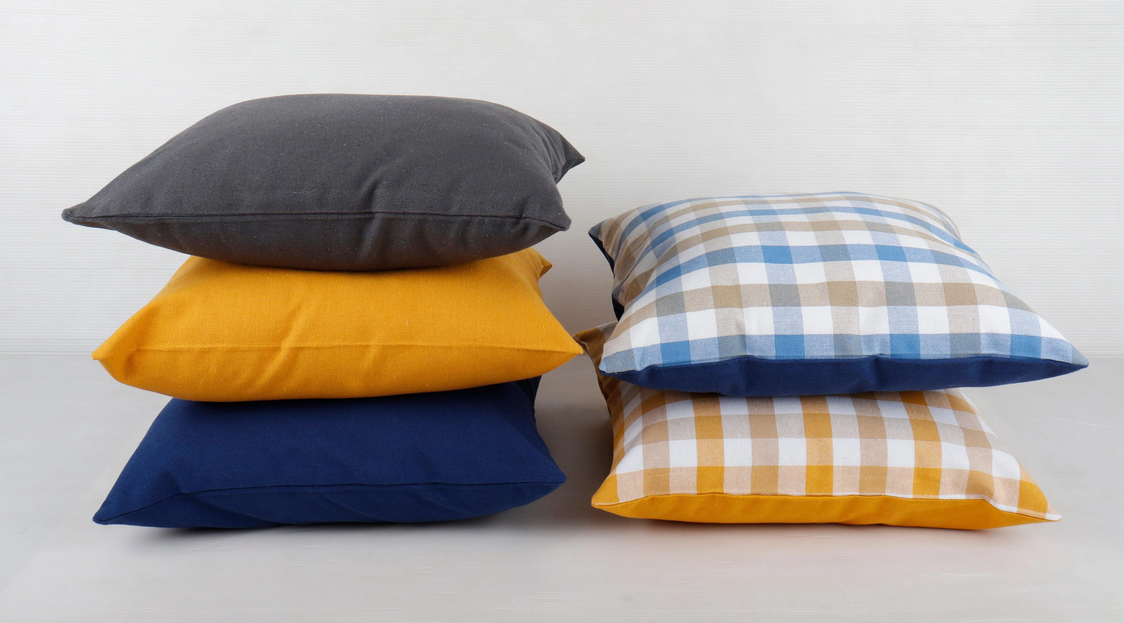 Cotton Lanfranki Check Theme Designer Cushion Covers