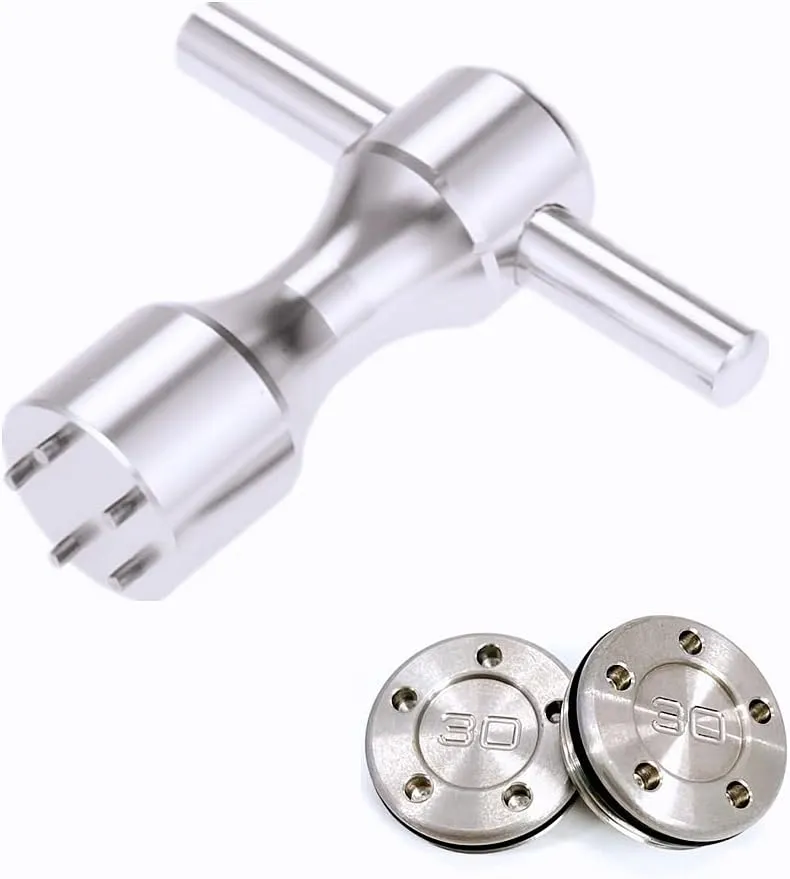 Golf Putter Weights 2pcs 5g/10g/15g/20g/25g/30g/35g/40g/45g with Wrench Kit Set Compatible with Titleist Scotty Cameron Putter Golf Accessory (2pcs 30g Wrench)