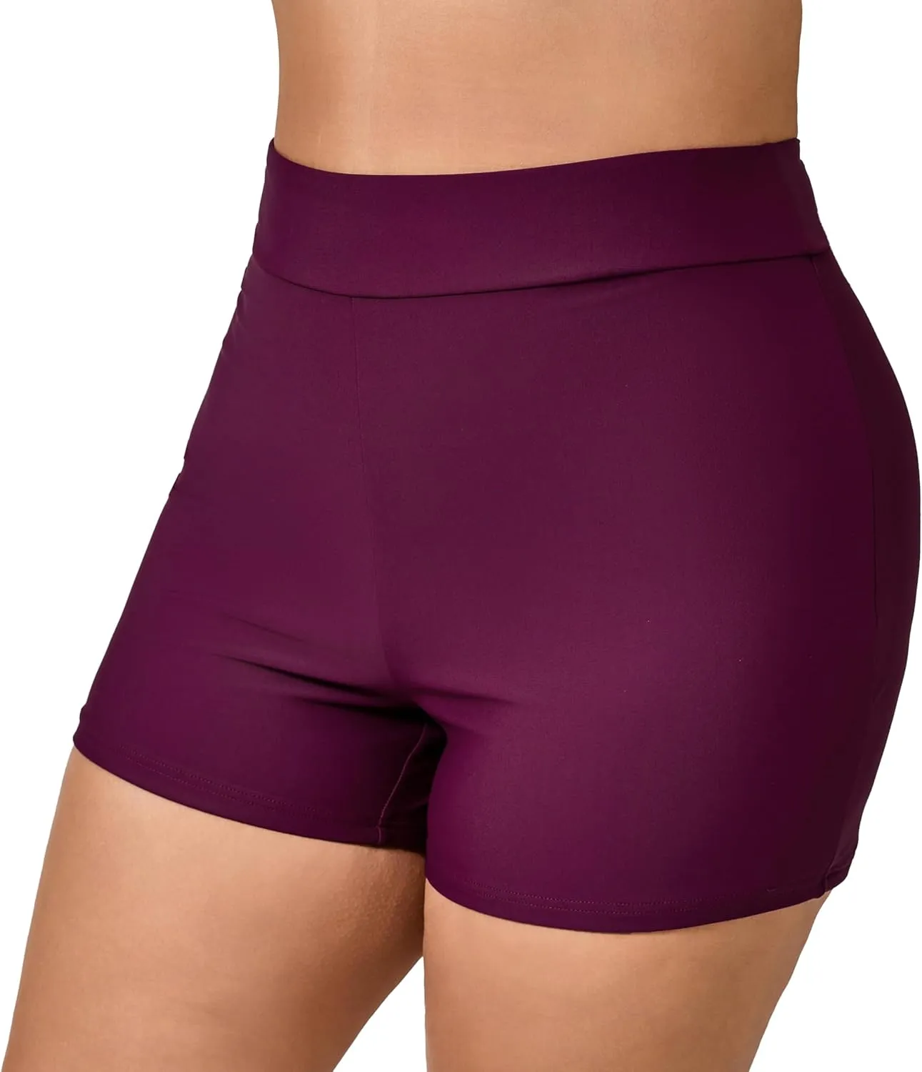 Halcurt Women's Plus Size High Waisted Board Shorts Tankini Swim Bottoms Modest Beach Swimsuit Boy Shorts