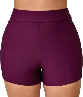 Halcurt Women's Plus Size High Waisted Board Shorts Tankini Swim Bottoms Modest Beach Swimsuit Boy Shorts