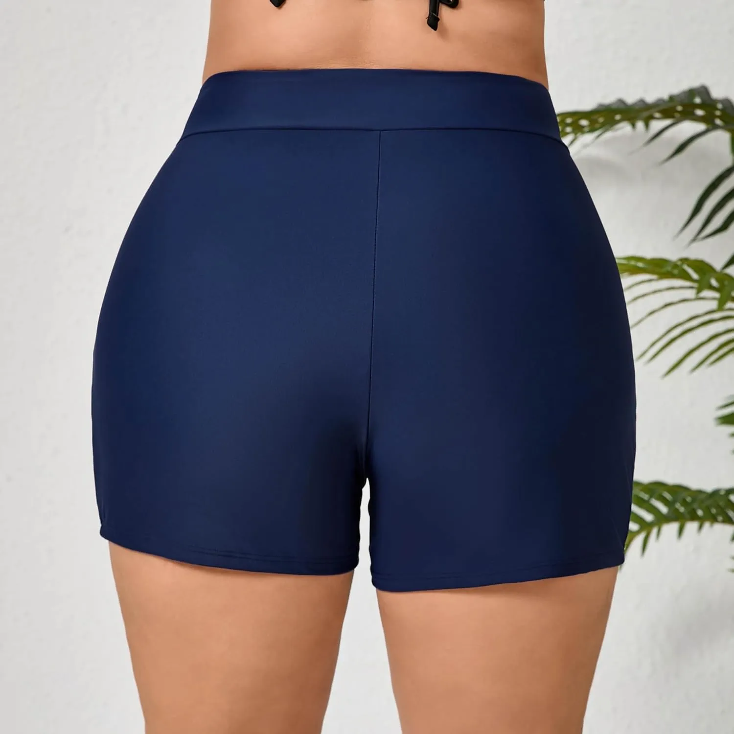 Halcurt Women's Plus Size High Waisted Board Shorts Tankini Swim Bottoms Modest Beach Swimsuit Boy Shorts