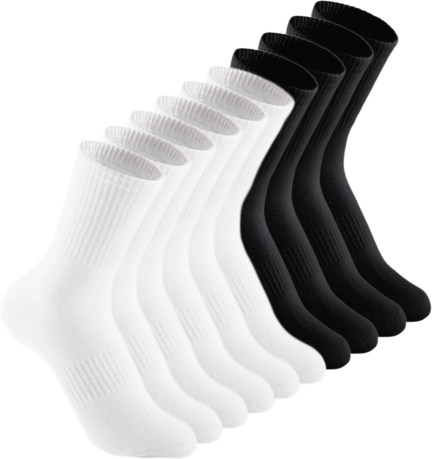 Irisbear Cushion Crew Socks for Women Cotton Running Hiking Athletic Long Socks for Women 5 Pairs