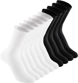 Irisbear Cushion Crew Socks for Women Cotton Running Hiking Athletic Long Socks for Women 5 Pairs