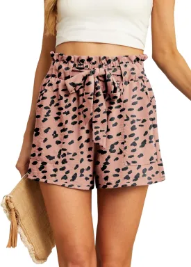 IWOLLENCE Womens Shorts with Pockets Summer Casual Shorts for Women Waist Casual Lightweight Adjustable Tie Knot Loose