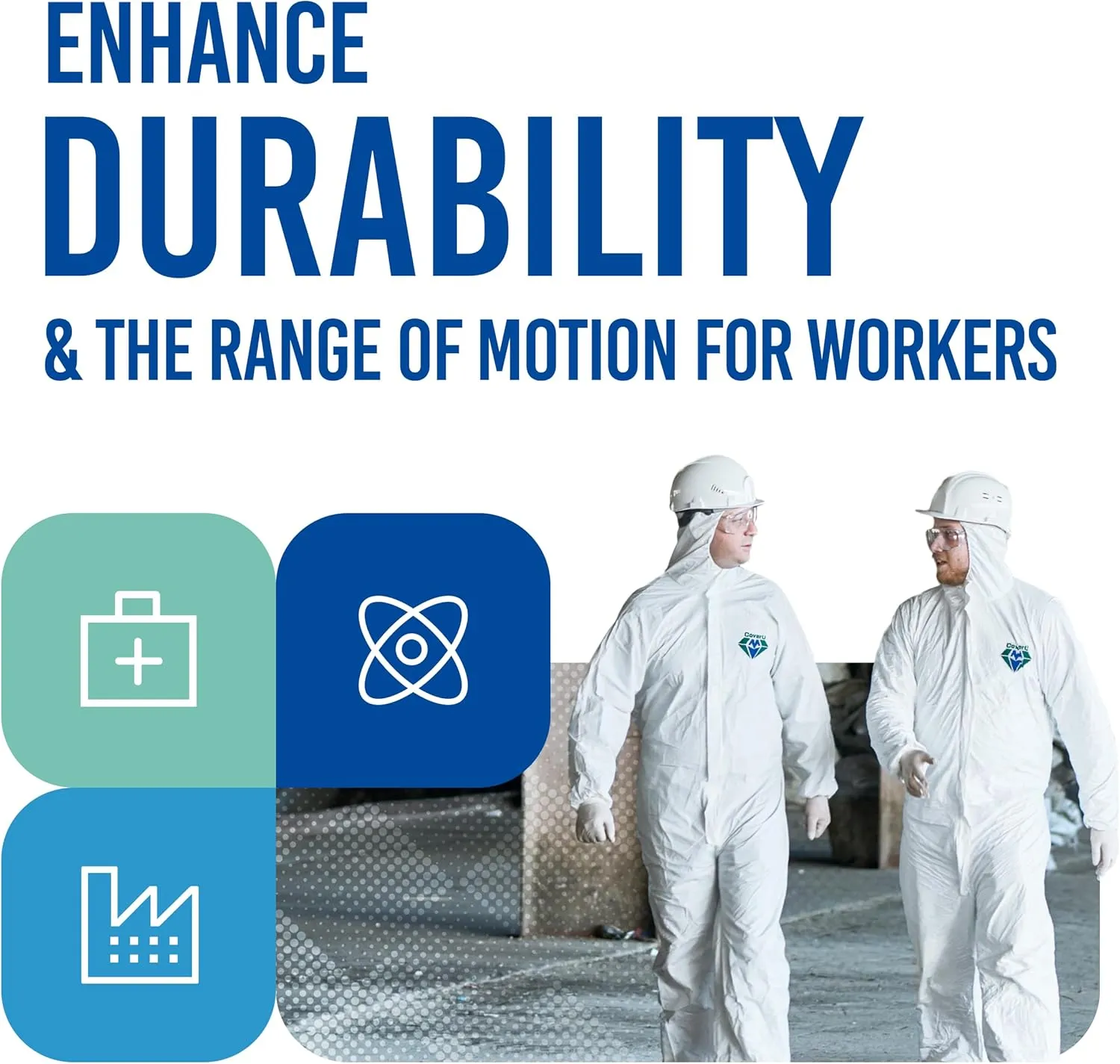 Medtecs Hazmat Suits - 6 Sizes Options - Disposable Coveralls Suit, Medical Protective Coverall PPE Hazmat Suits