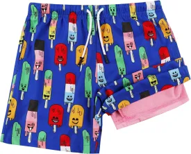 MILANKERR Toddler Boys Swim Trunks with Compression Air Holes Liner Quick Dry