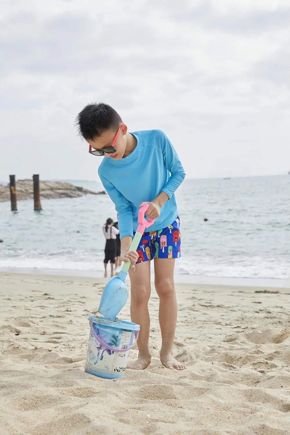 MILANKERR Toddler Boys Swim Trunks with Compression Air Holes Liner Quick Dry
