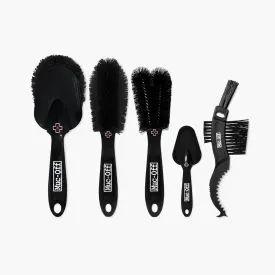 Muc-Off 206 5 Piece Premium Brush Kit - Includes 5 Bike Cleaning Brushes With Durable Nylon Bristles And Ergonomic Rubberised Handles To Minimise Impact