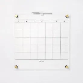 New - 16"x16" This Month Acrylic Dry Erase Calendar Clear - Threshold