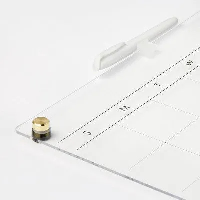 New - 16"x16" This Month Acrylic Dry Erase Calendar Clear - Threshold