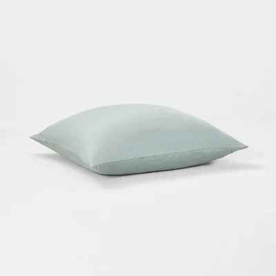 New - Casaluna Comforter Sham Cotton-Lyocell Blend OEKO-TEX Solid, Sage Green, Euro