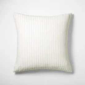 New - Euro Heavyweight Linen Blend Stripe Pillow Sham Natural - Casaluna