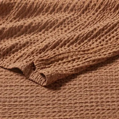 New - Full/Queen TENCEL Lyocell Waffle Bed Blanket Brown - Threshold