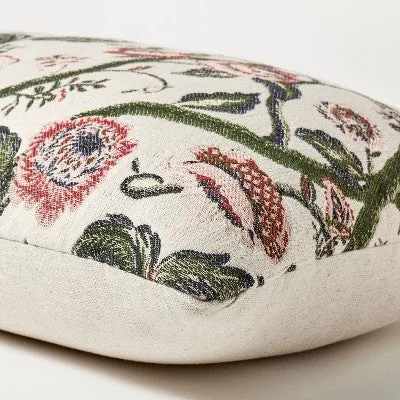 New - Oversized Woven Floral Lumbar Throw Pillow - Threshold designed with Studio McGee