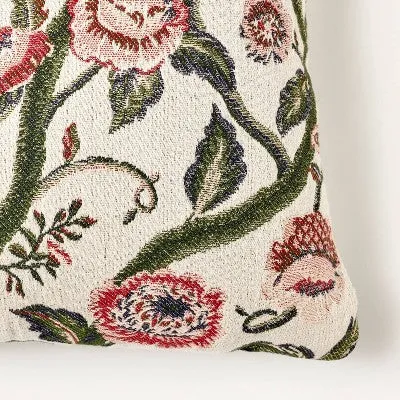 New - Oversized Woven Floral Lumbar Throw Pillow - Threshold designed with Studio McGee