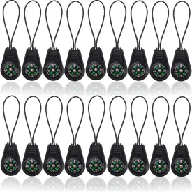 NSBELL 25PCS Mini Survival Compass Zipper Pull Slider Outdoor Camping Hiking Pocket Compass Liquid Filled Compass for Emergency Survival Kits Watchband Paracord Bracelet Necklace Key Chain