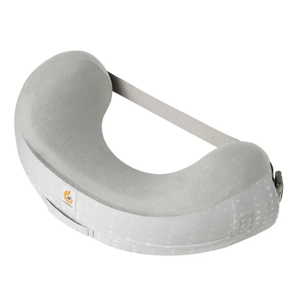 Nursing Pillow Cover, Natural Curve - Moonlight Grey with Strap