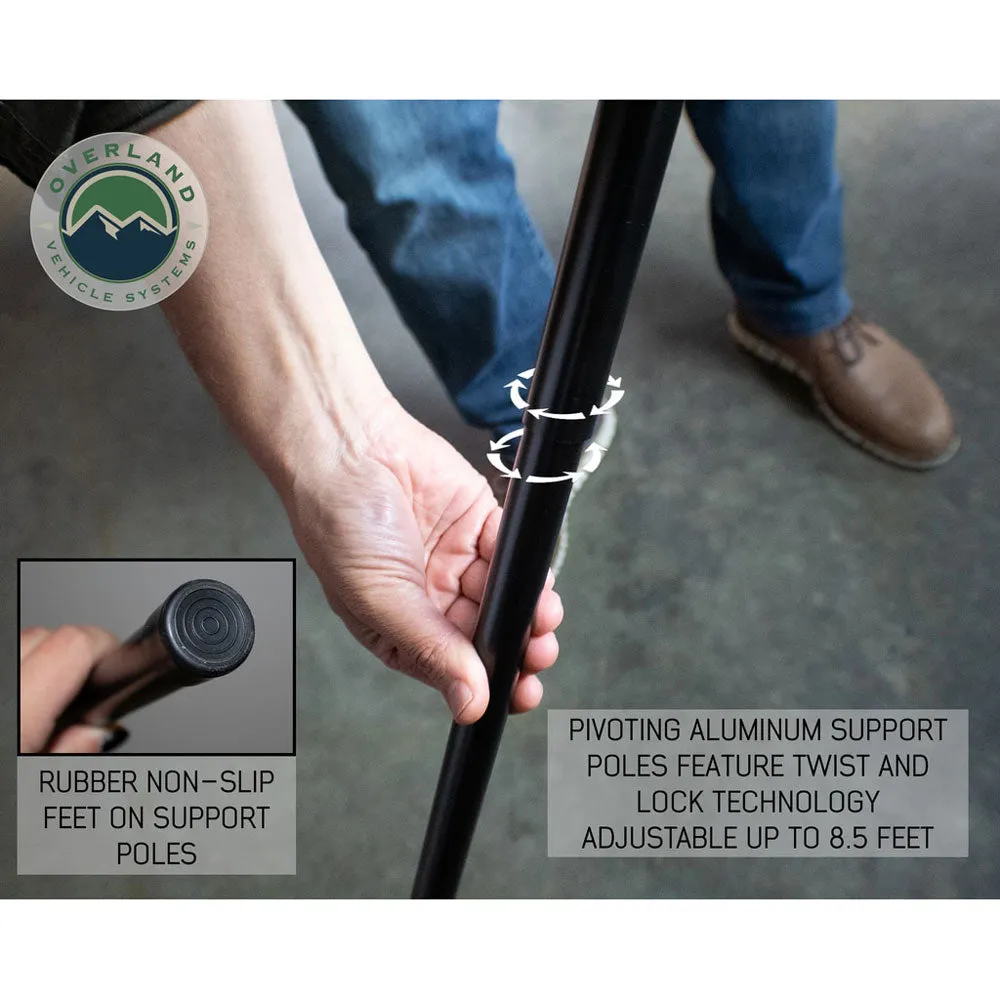 Overland Vehicle Systems - Nomadic Awning 270 - Awning & Wall 1, 2, & 3, Mounting Brackets - Driver Side