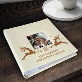 Personalized Reindeer Cream Leatherette Photo Album