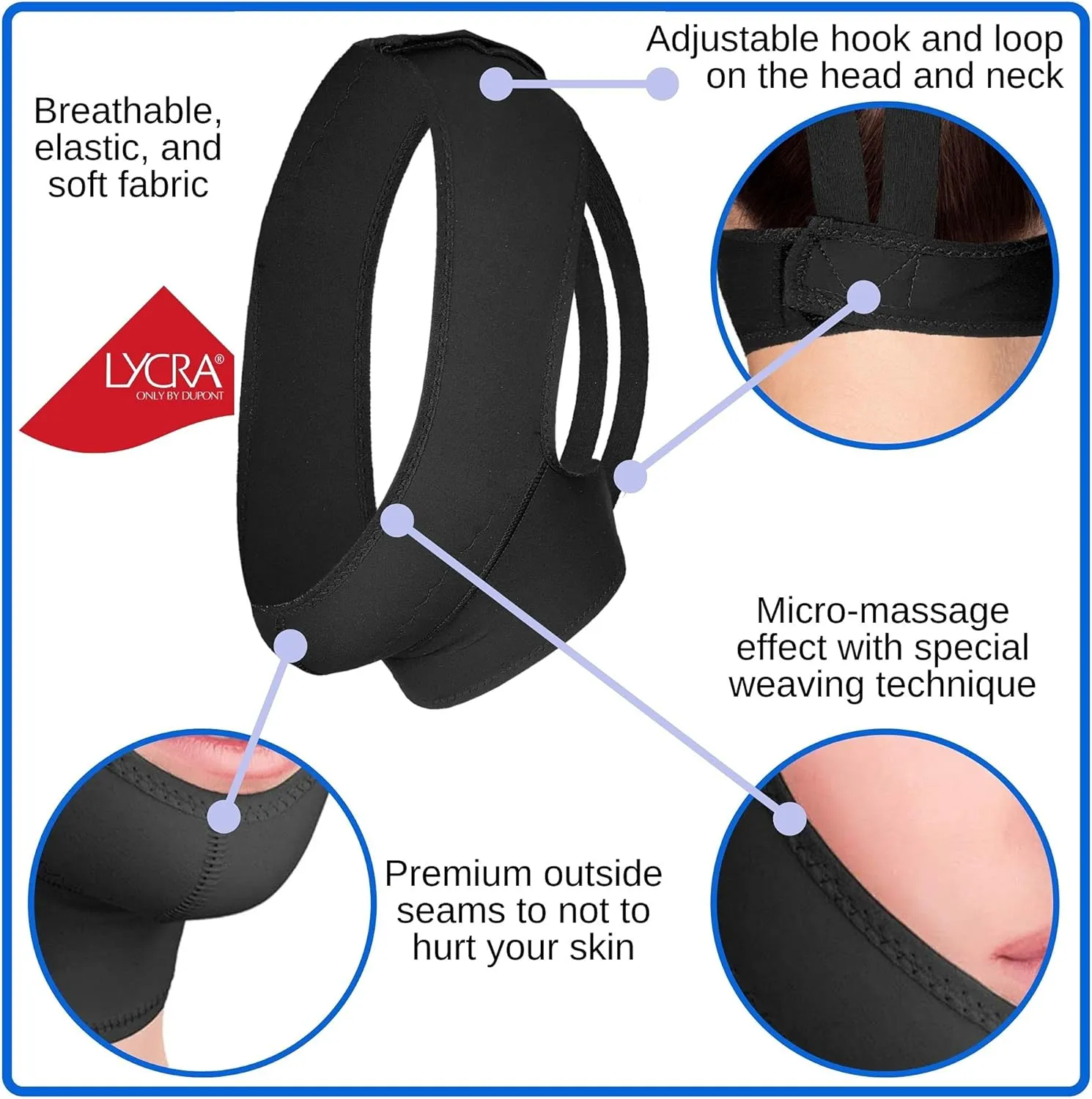 Post Surgical Chin Strap Bandage for Women - Neck and Chin Compression Garment Wrap - Face Slimmer, Jowl Tightening (S)