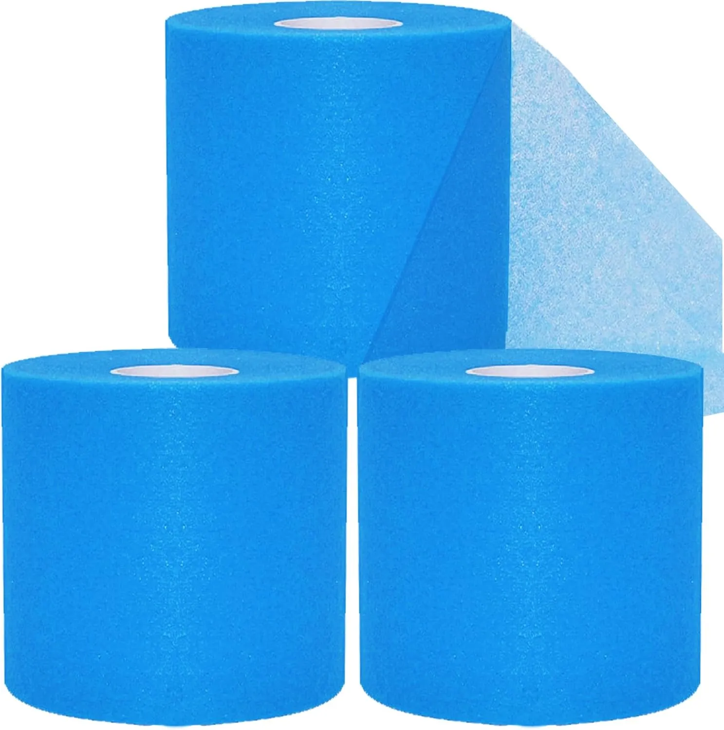 Pre Wrap Tape Athletic,3 Rolls Blue Prewrap Headbands for Hair,Foam Underwrap Sports Wrap