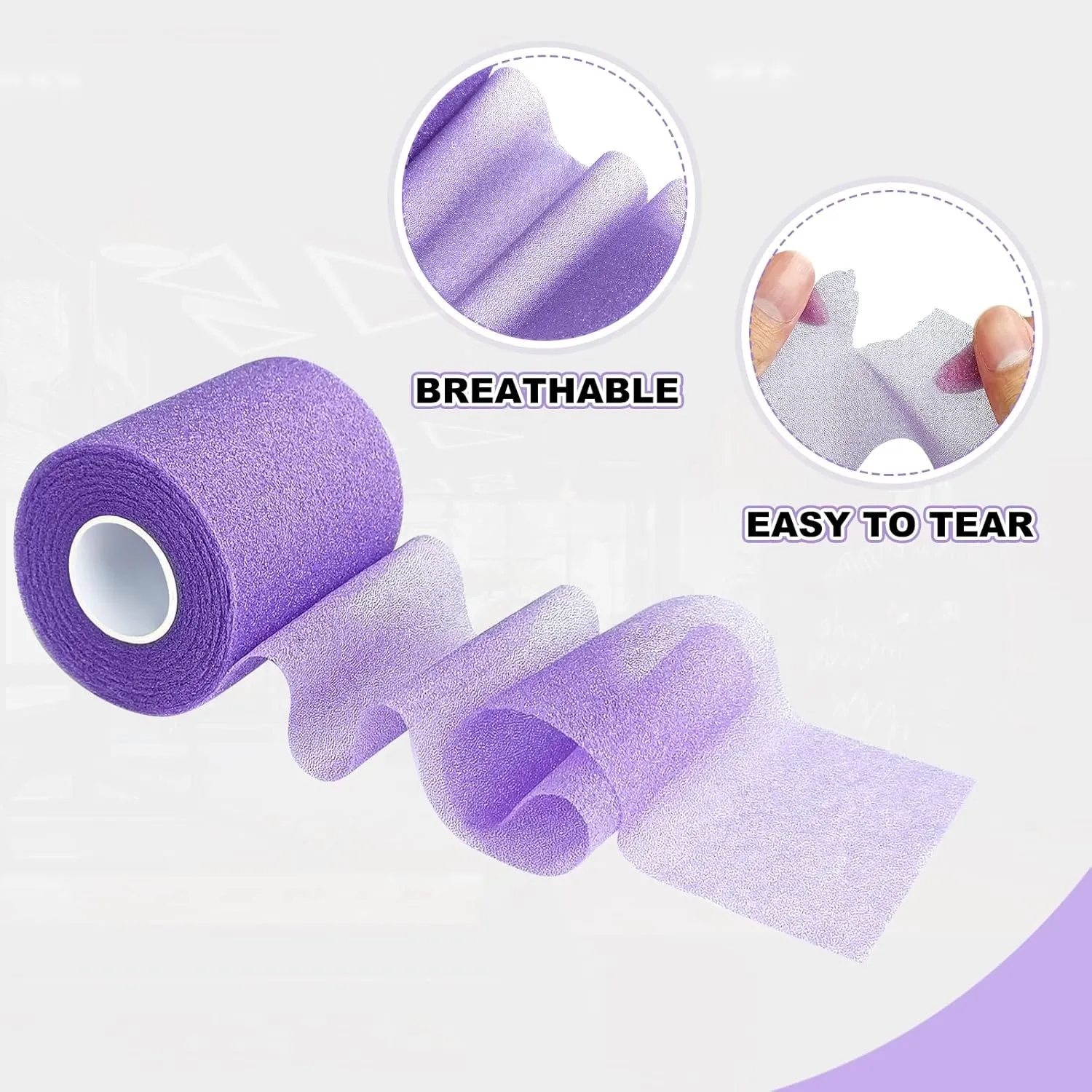 Prewrap Athletic Tape,6 Roll Pre wrap Headbands for Hair Soccer,Foam Underwrap Sports Wrap for Ankles Wrists Hands Knees Elbows 2.75 Inches X 12 Yards