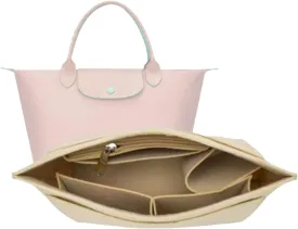 Purse Organizer, Multi-Pocket Felt Handbag Organizer, Folding Tote Bag organizer insert for Insert Wallet Organizer Suitable for Longchamp (Beige, Large)